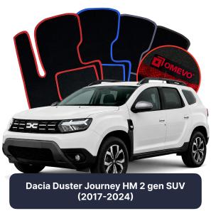Velour car mats OMEVO for Dacia Duster Journey HM 2 gen SUV (2017-2024)