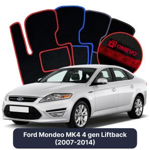 Velour car mats OMEVO for Ford Mondeo MK4 4 gen Liftback (2007-2014)