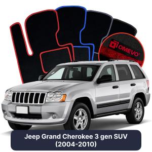 OMEVO Velour Car Mats for Jeep Grand Cherokee 3 gen SUV (2004-2010)