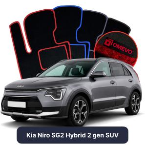 Velour car mats OMEVO for Kia Niro SG2 Hybrid 2 gen SUV (2022-2025)