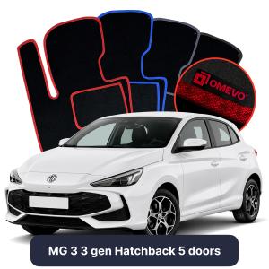 OMEVO Velour Car Mats for MG 3 3 gen Hatchback 5 doors (2024-2025)