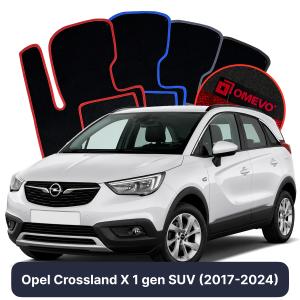 OMEVO Velour Car Mats for Opel Crossland X 1 gen SUV (2017-2023)