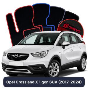 Velour car mats OMEVO for Opel Crossland X 1 gen SUV (2017-2023)