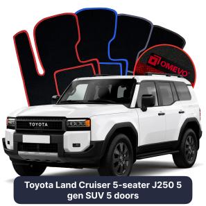 Velour car mats OMEVO for Toyota Land Cruiser 5 Seater J250 5 gen SUV 5 doors (2024-2025)