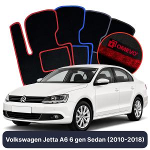 OMEVO Velour Car Mats for Volkswagen Jetta A6 6 gen Sedan (2010-2018)
