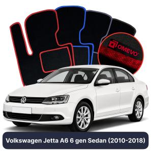 Velour car mats OMEVO for Volkswagen Jetta A6 6 gen Sedan (2010-2018)