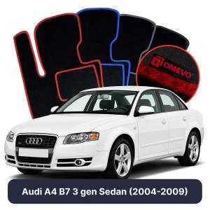 OMEVO Velour Car Mats for Audi A4 B7 3 gen Sedan (2004-2009)