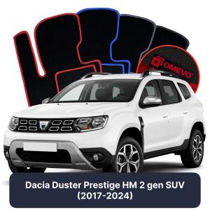 OMEVO Velour Car Mats for Dacia Duster Prestige HM 2 gen SUV (2017-2024)