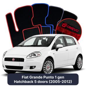Velour car mats OMEVO for Fiat Grande Punto 1 gen Hatchback 5 doors (2005-2012)