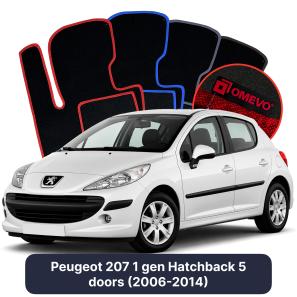 Velour car mats OMEVO for Peugeot 207 1 gen Hatchback 5 doors (2006-2014)
