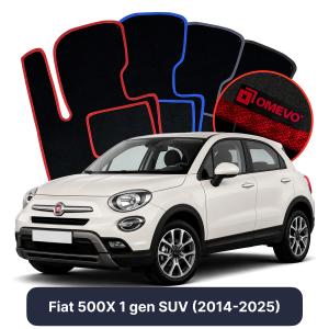 OMEVO Velour Car Mats for Fiat 500X 1 gen SUV (2014-2025)