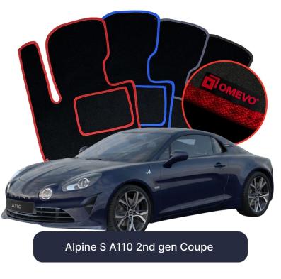 Velour car mats OMEVO for Alpine S A110 2nd gen Coupe (2019-2026)