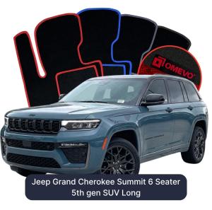 OMEVO Velour Car Mats for Jeep Grand Cherokee Summit 6 Seater 5th gen SUV Long (2021-2026)