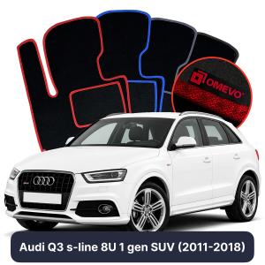 OMEVO Velour Car Mats for Audi Q3 S-line 8U 1 gen SUV (2011-2018)