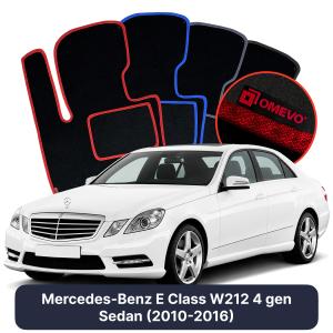 OMEVO Velour Car Mats for Mercedes-Benz E Class W212 4 gen Sedan (2010-2016)
