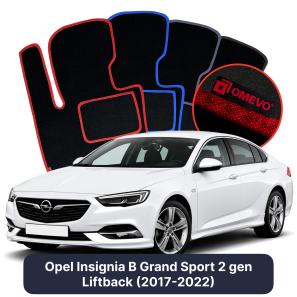 Velour car mats OMEVO for Opel Insignia Grand Sport B 2 gen Liftback (2017-2022)