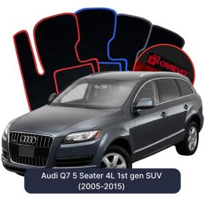 OMEVO Velour Car Mats for Audi Q7 5 Seater 4L 1st gen SUV (2005-2015)