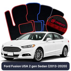 OMEVO Velour Car Mats for Ford Fusion USA 2 gen Sedan (2013-2020)