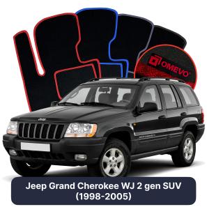 Velour car mats OMEVO for Jeep Grand Cherokee WJ 2 gen SUV (1998-2005)