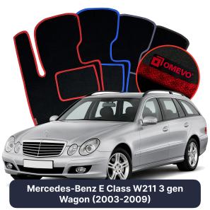 Velour car mats OMEVO for Mercedes-Benz E Class W211 3 gen Station Wagon (2003-2009)