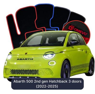 Velour car mats OMEVO for Abarth 500 2 gen Hatchback 3 doors (2022-2025)