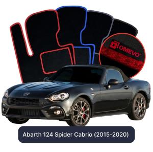 OMEVO Velour Car Mats for Abarth 124 Spider Cabrio (2015-2020)