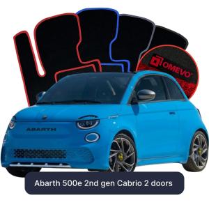 OMEVO Velour Car Mats for Abarth 500e 2 gen Cabrio 2 doors (2023-2025)