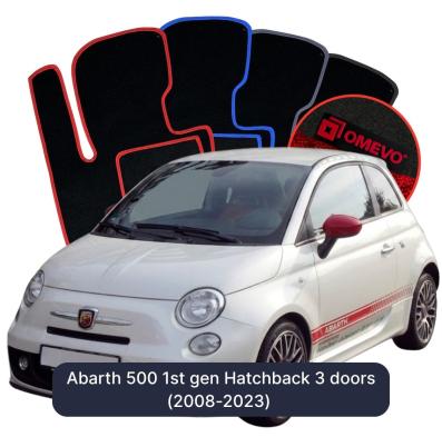 Velour car mats OMEVO for Abarth 500 1 gen Hatchback 3 doors (2008-2023)