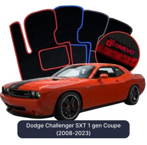 OMEVO Velour Car Mats for Dodge Challenger SXT 1 gen Coupe (2008-2023)