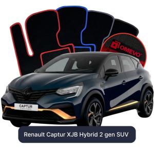 OMEVO Velour Car Mats for Renault Captur Hybrid XJB 2 gen SUV (2019-2026)