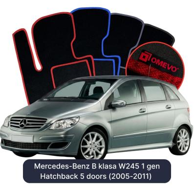 Velour car mats OMEVO for Mercedes-Benz B Class W245 1 gen Hatchback 5 doors (2005-2011)