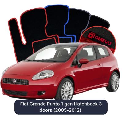 Velour car mats OMEVO for Fiat Grande Punto 1 gen Hatchback 3 doors (2005-2012)
