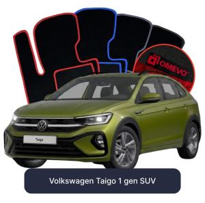 OMEVO Velour Car Mats for Volkswagen Taigo 1 gen SUV (2020-2025)
