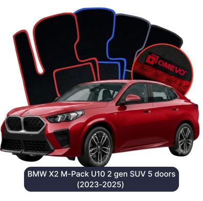 Velour car mats OMEVO for BMW X2 M-Pack U10 2nd gen SUV 5 doors (2023-2025)