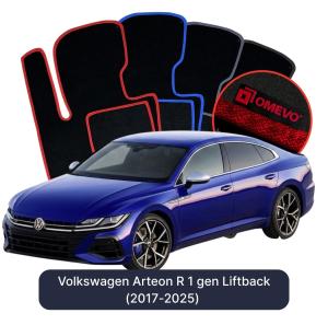 OMEVO Velour Car Mats for Volkswagen Arteon R 1 gen Liftback (2017-2025)