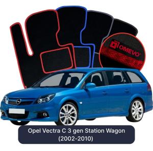 OMEVO Velour Car Mats for Opel Vectra C 3 gen Station Wagon (2002-2010)