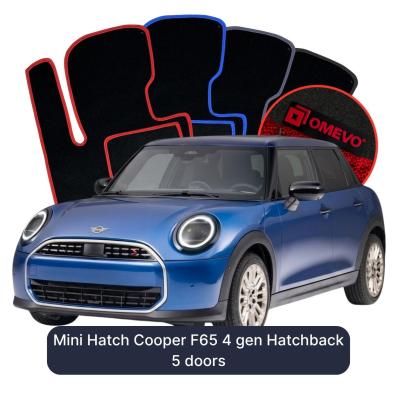 Velour car mats OMEVO for Mini Hatch Cooper F65 4 gen Hatchback 5 doors (2023-2025)
