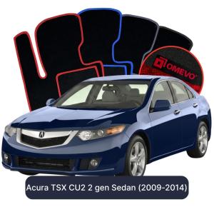 OMEVO Velour Car Mats for Acura TSX CU2 2 gen Sedan (2009-2014)
