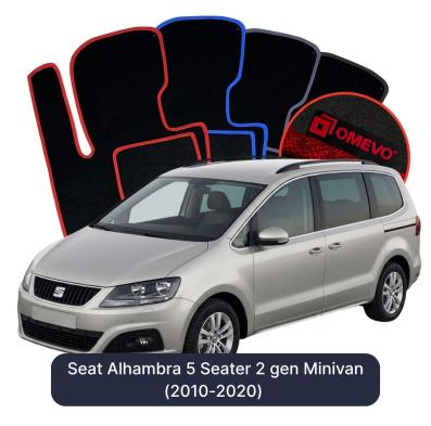 Velour car mats OMEVO for Seat Alhambra 5 Seater 2 gen Minivan (2010-2020)
