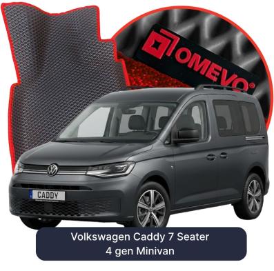 OMEVO EVA car mats for Volkswagen Caddy 7 Seater 4 gen Minivan (2020-2026)