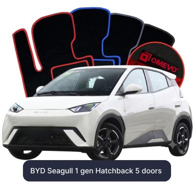Velour car mats OMEVO for BYD Seagull 1 gen Hatchback 5 doors (2023-2025)