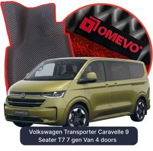 OMEVO 5D Pro EVA Mats for Volkswagen Transporter Caravelle 9 Seater T7 7 gen Van 4 doors (2024-2026)