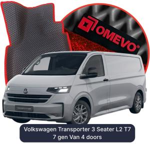 OMEVO 5D Pro EVA Mats for Volkswagen Transporter 3 Seater L2 T7 7 gen Van 4 doors (2024-2026)