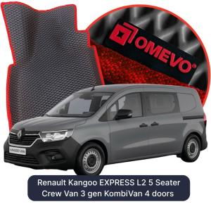 OMEVO 5D Pro EVA Mats for Renault Kangoo EXPRESS L2 5 Seater (crew van)  3 gen KombiVan 4 doors (2021-2026)