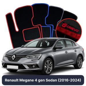 OMEVO Velour Car Mats for Renault Megane 4 Gen Sedan (2016-2024)