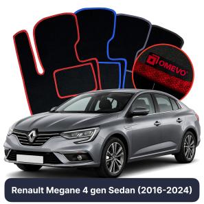 Velour car mats OMEVO for Renault Megane 4 Gen Sedan (2016-2024)