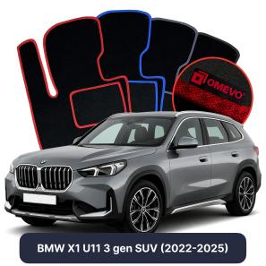 Velour car mats OMEVO for BMW X1 U11 3 gen SUV (2022-2025)