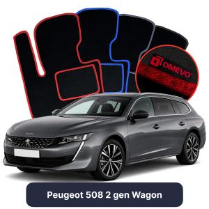 OMEVO Velour Car Mats for Peugeot 508 2 gen Station Wagon (2018-2025)