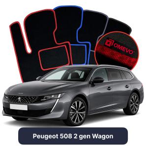 Velour car mats OMEVO for Peugeot 508 2 gen Station Wagon (2018-2025)