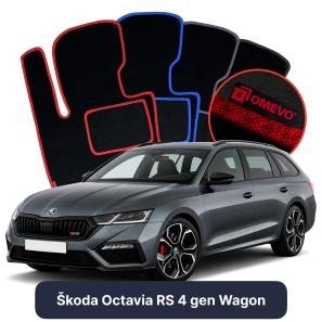 Velour car mats OMEVO for Škoda Octavia RS 4 gen Station Wagon (2019-2025)